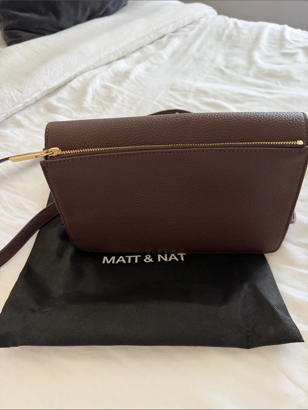 Matt & Nat Chocolate Brown Pebbled Crossbody Bag